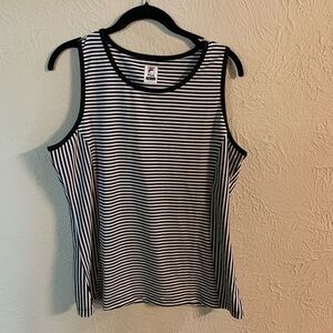 Fila Women's Black and White Striped Tank Top